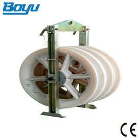 Galvanized Steel Frame Three Nylon Wheels Electric Cable Pulley Transmission Line Stringing Tools