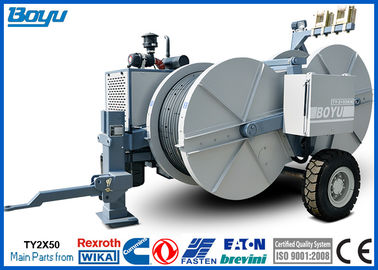 2 x 55kN Stringing Equipments of Puller Tensioner with Twin Bundle Conductors , Cummins Engine