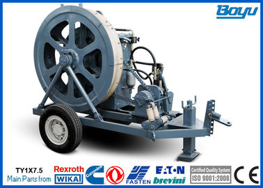 7.5kN ADSS OPGW Line Tension Stringing Equipment Passive Cable Tensioner with 1 Groove 1100mm Bull Wheel 40m/min Speed
