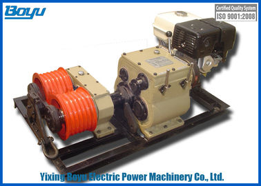 Weight 195kg Groove Number 6 Dual-bull Wheel Cable Stringing Equipment Diesel Powered Winch